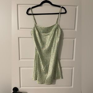 Princess Polly green floral mini silk dress size US 8